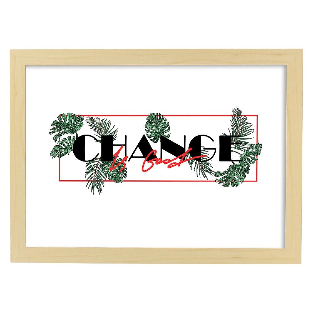 Nacnic Lámina Ilustrada Con Mensajes Felices 'Change Is Good'