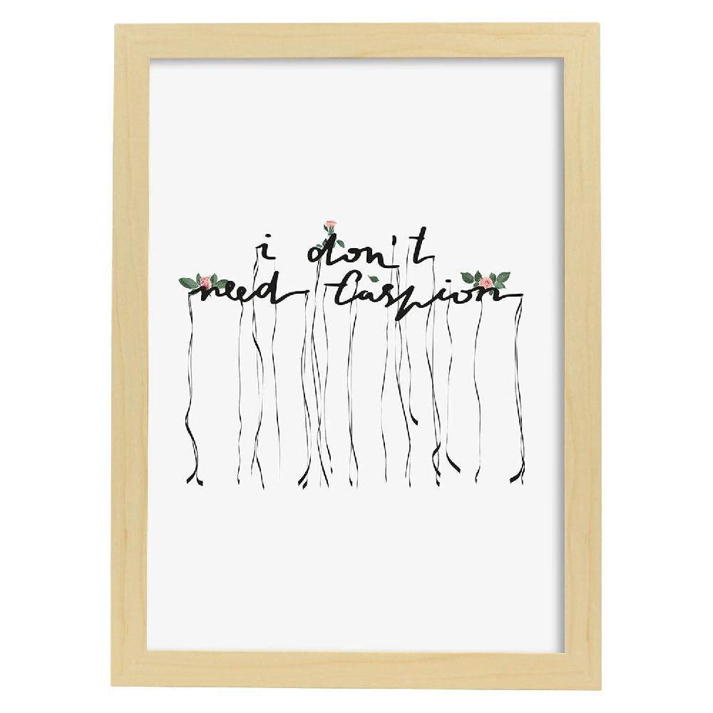 Nacnic Lámina Ilustrada Con Mensajes Felices 'Don't Need Fashion'