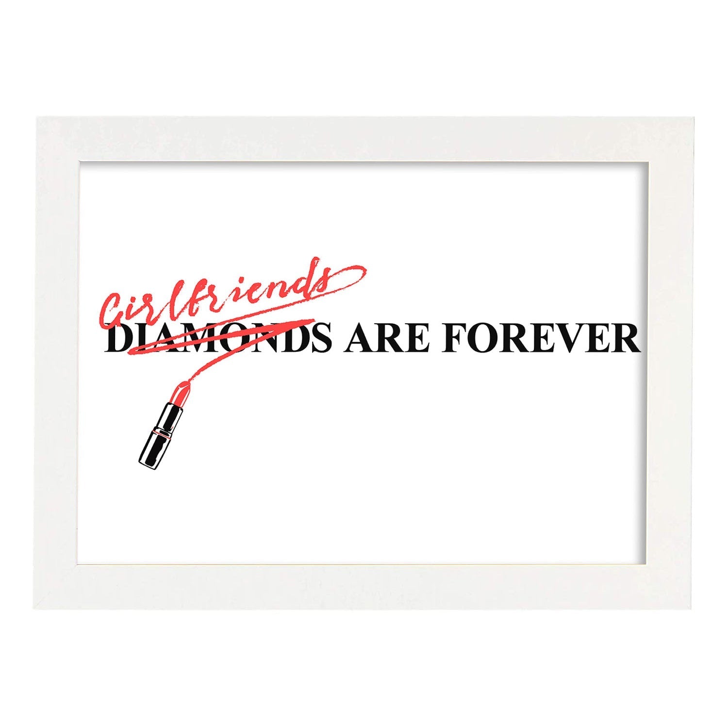 Nacnic Lámina Ilustrada Con Mensajes Felices 'Girlfriends Are Forever'