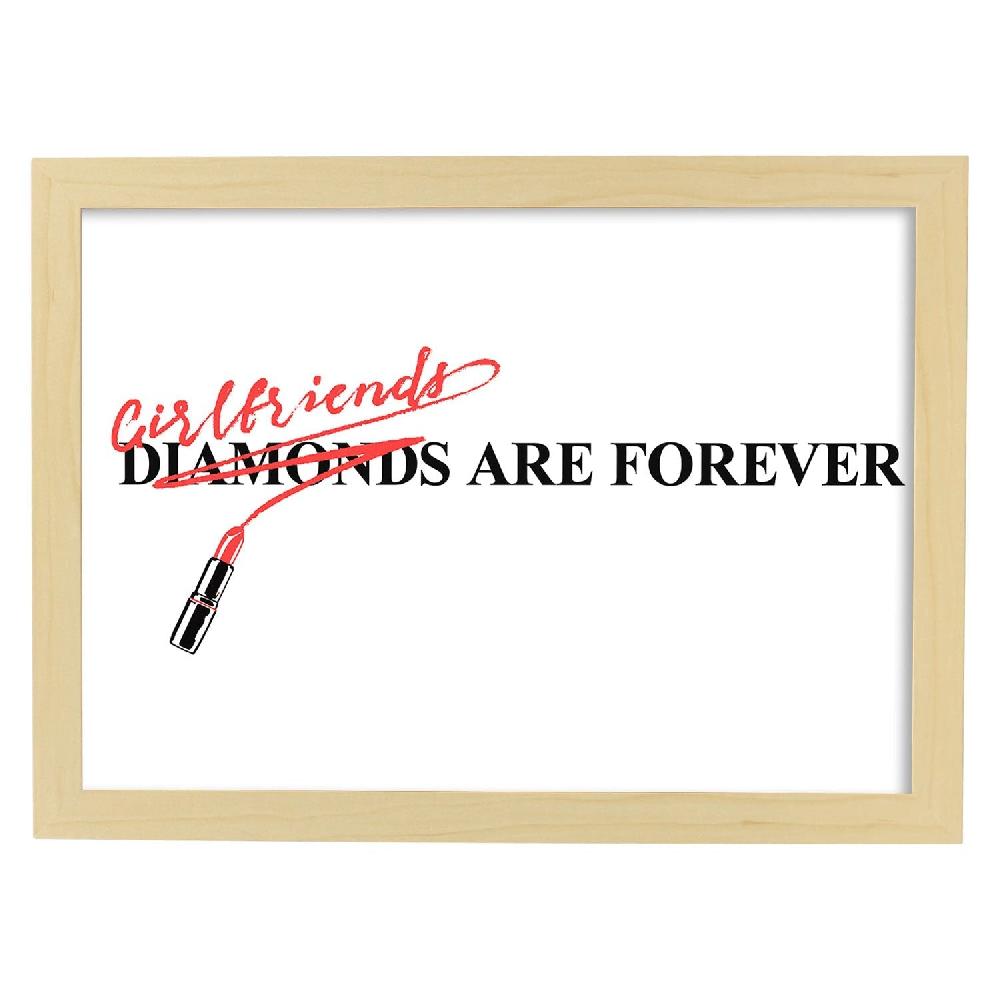 Nacnic Lámina Ilustrada Con Mensajes Felices 'Girlfriends Are Forever'