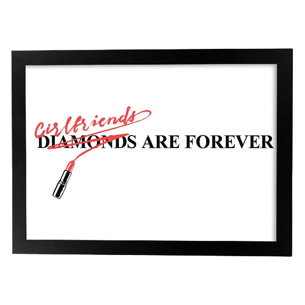 Nacnic Lámina Ilustrada Con Mensajes Felices 'Girlfriends Are Forever'