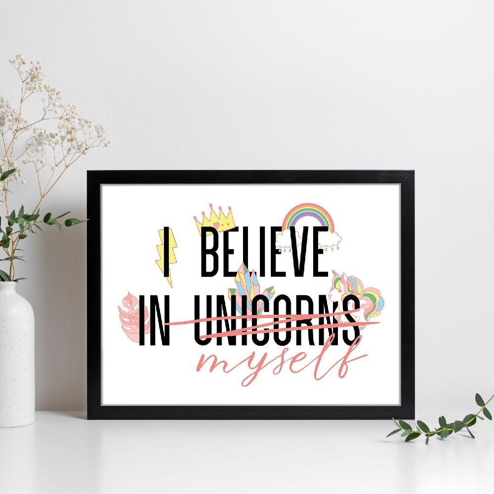 nacnic Lámina Ilustrada con Mensajes Felices 'I Believe In Myself'