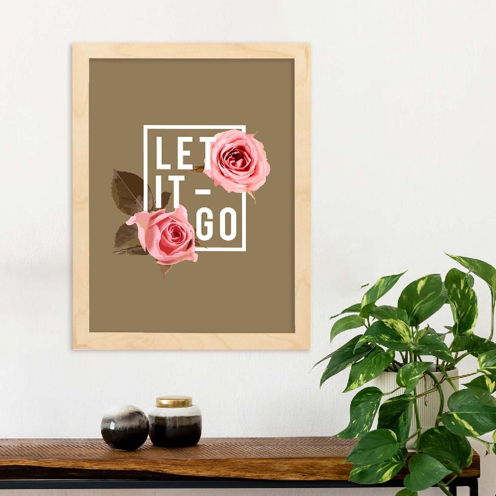 Nacnic Lámina Ilustrada Con Mensajes Felices 'Let It Go'