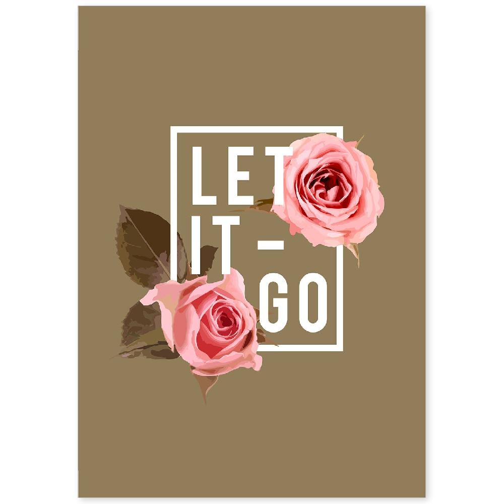 nacnic Lámina Ilustrada con Mensajes Felices 'Let It Go'
