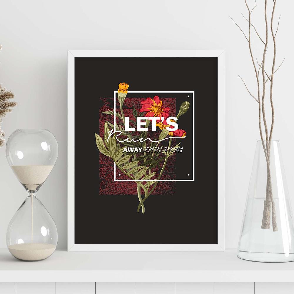 Nacnic Lámina Ilustrada Con Mensajes Felices 'Lets Run Away'