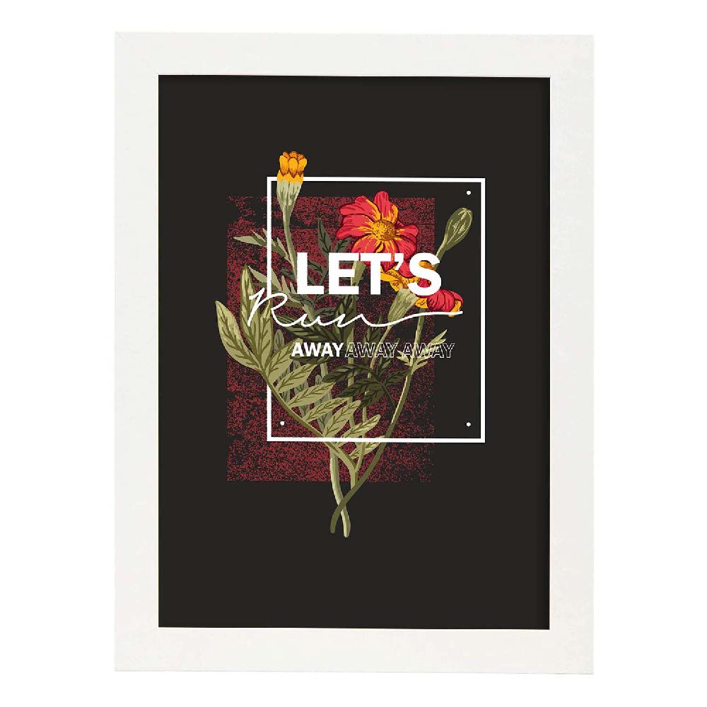Nacnic Lámina Ilustrada Con Mensajes Felices 'Lets Run Away'