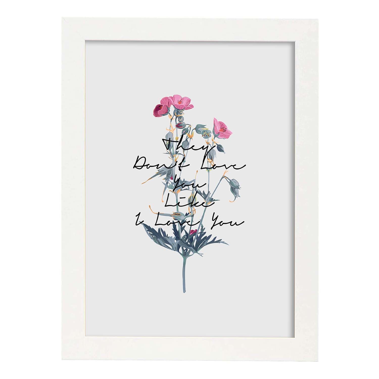 Nacnic Lámina Ilustrada Con Mensajes Felices 'Like I Love You'