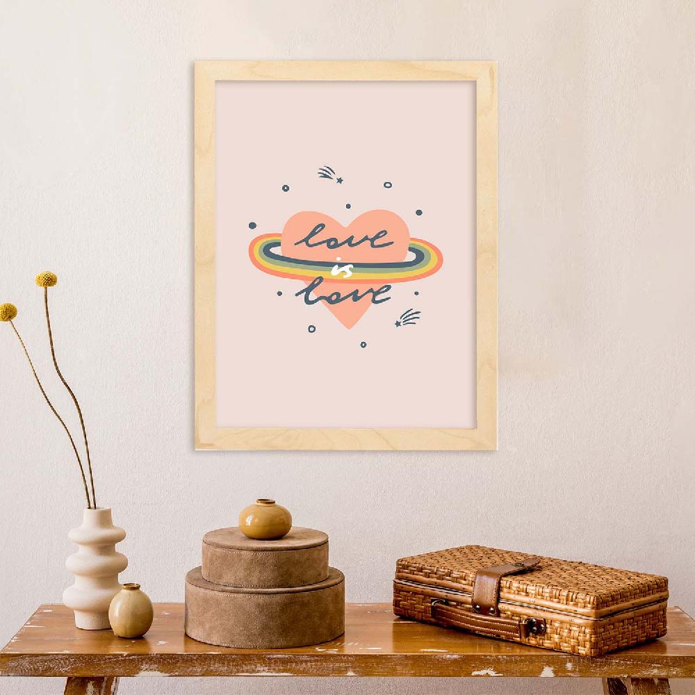 Nacnic Lámina Ilustrada Con Mensajes Felices 'Love Is Love'