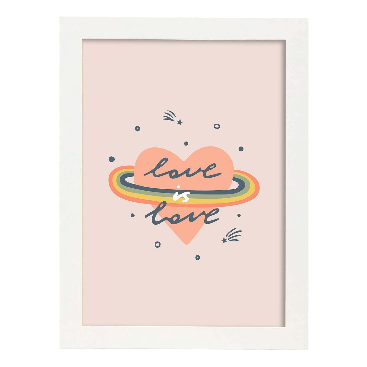 Nacnic Lámina Ilustrada Con Mensajes Felices 'Love Is Love'