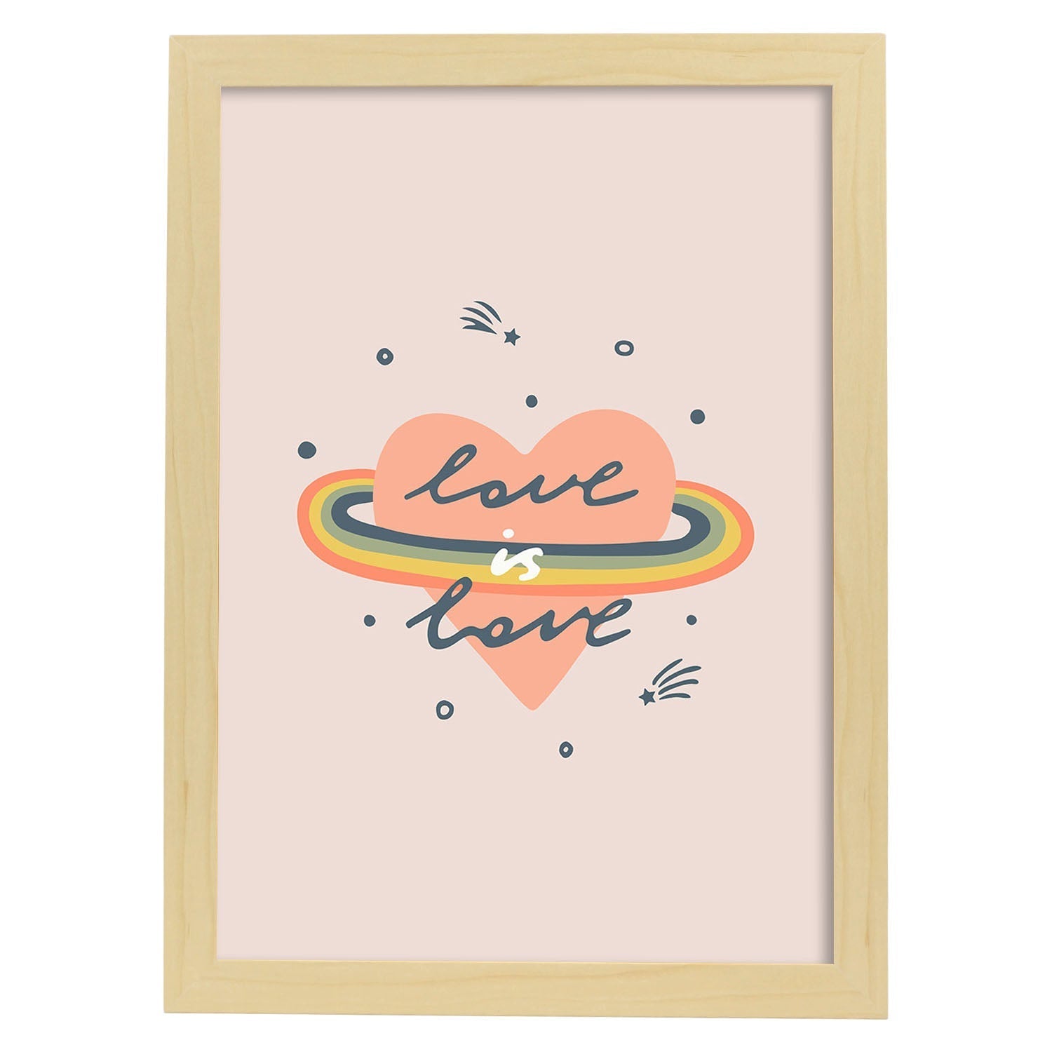 Nacnic Lámina Ilustrada Con Mensajes Felices 'Love Is Love'