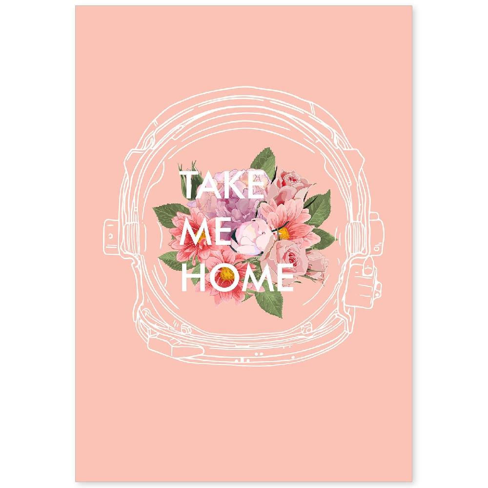 nacnic Lámina Ilustrada con Mensajes Felices 'Take Me Home'