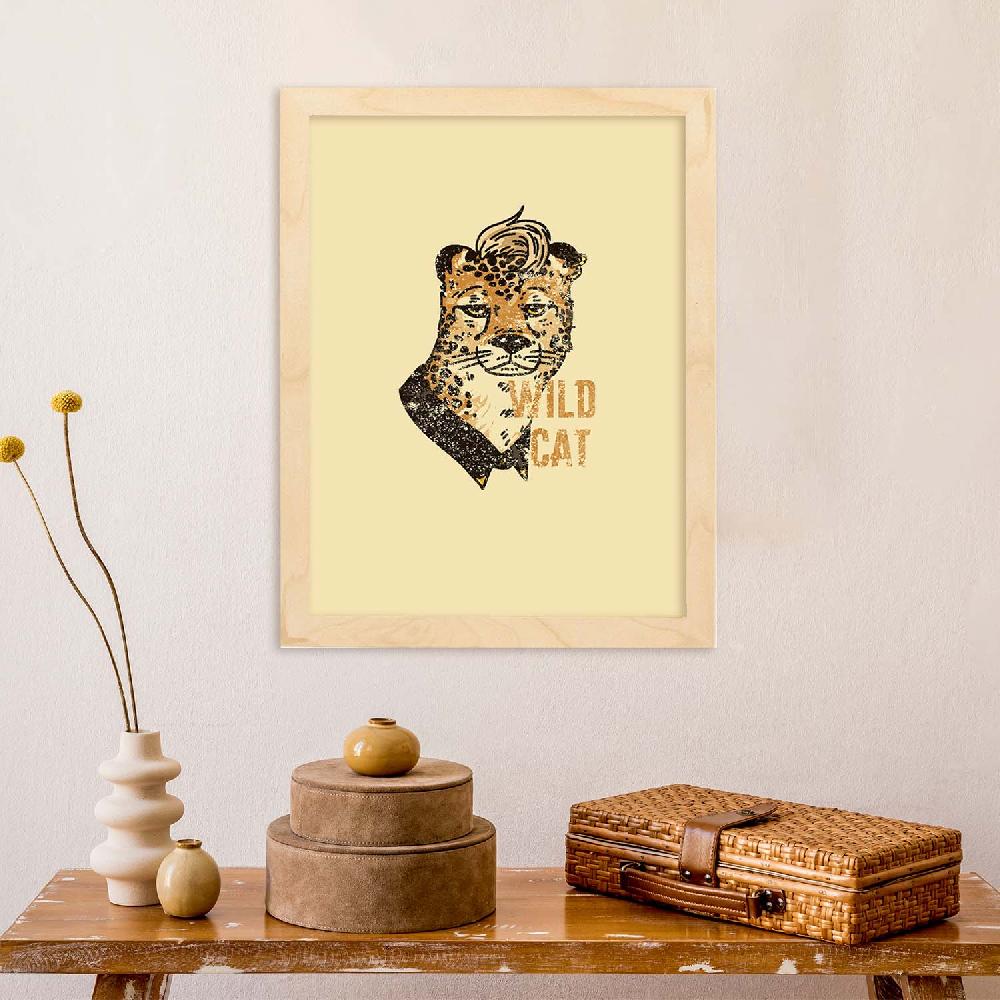Nacnic Lámina Ilustrada Con Mensajes Felices 'Wild Cat'