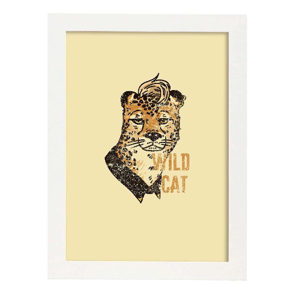 Nacnic Lámina Ilustrada Con Mensajes Felices 'Wild Cat'