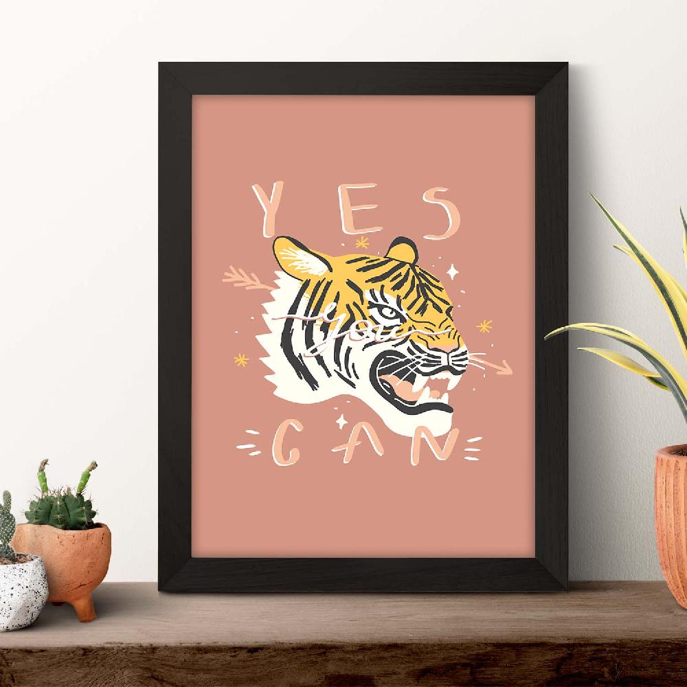 Nacnic Lámina Ilustrada Con Mensajes Felices 'Yes You Can'