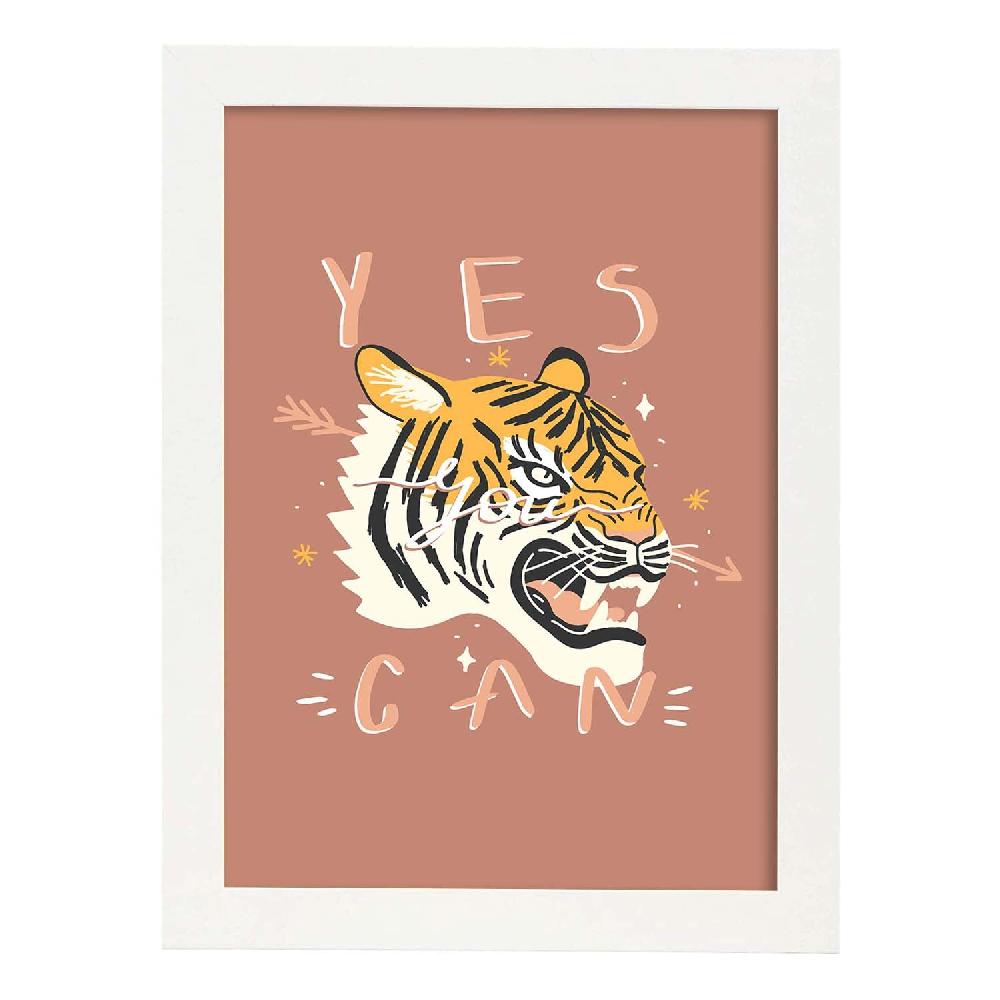Nacnic Lámina Ilustrada Con Mensajes Felices 'Yes You Can'