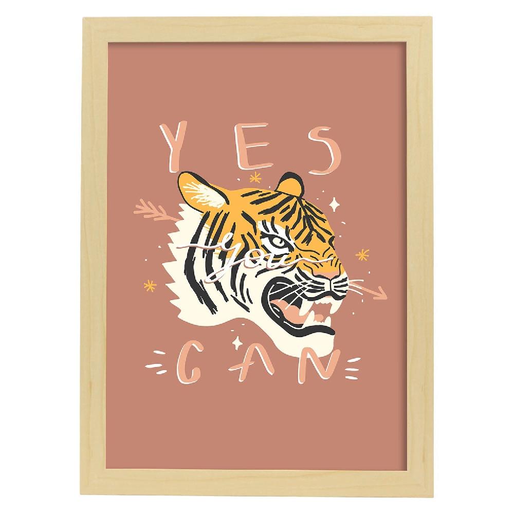 Nacnic Lámina Ilustrada Con Mensajes Felices 'Yes You Can'