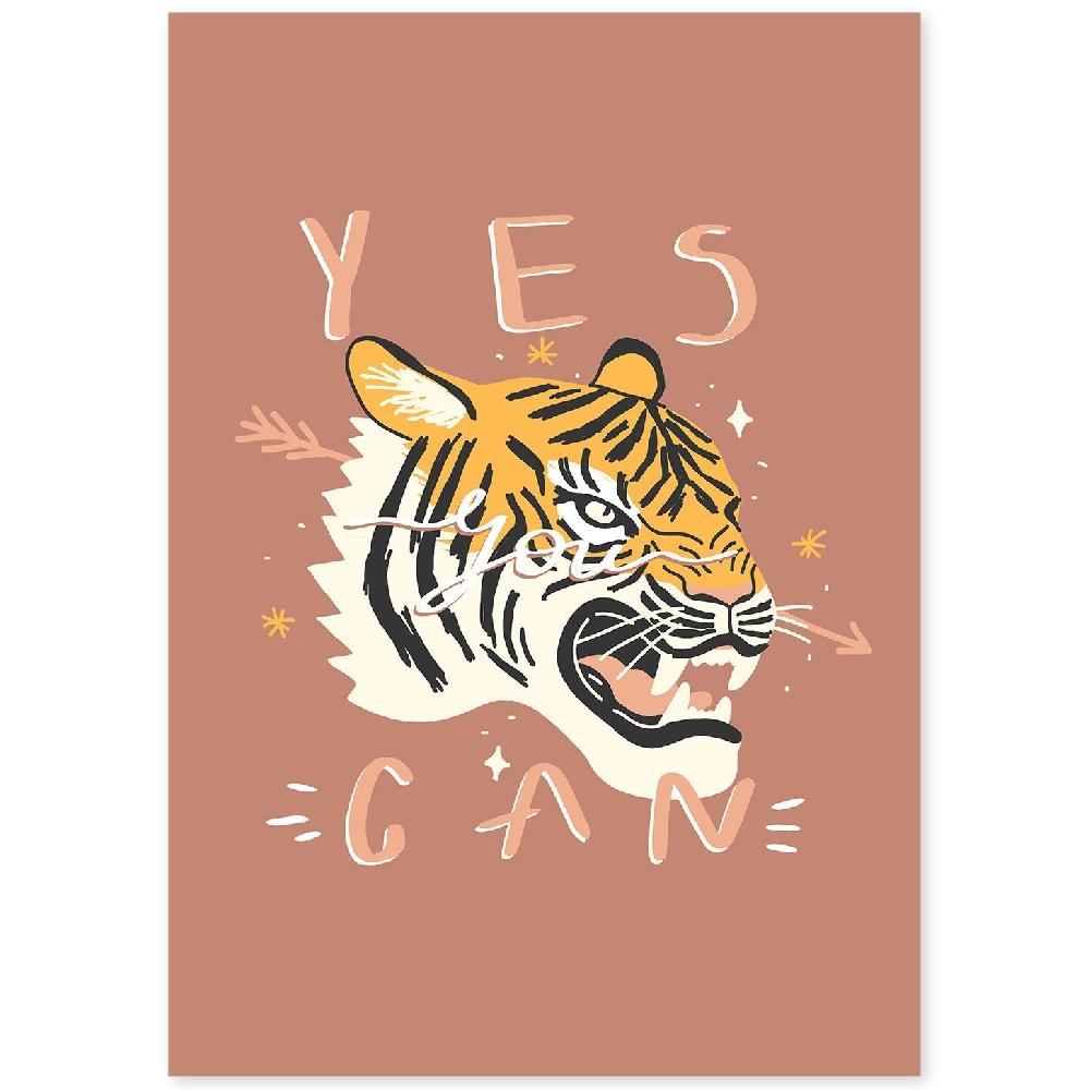 nacnic Lámina Ilustrada con Mensajes Felices 'Yes You Can'