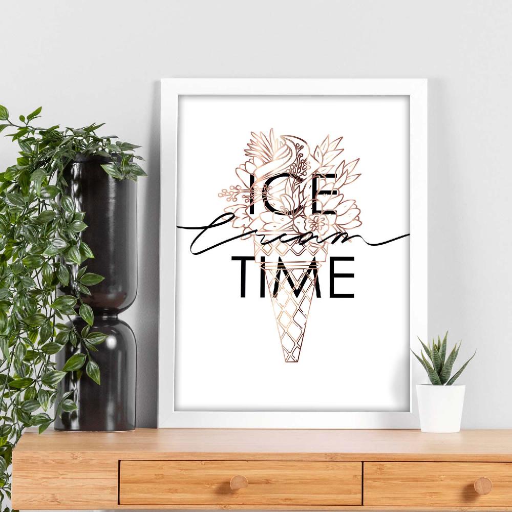 Nacnic Lámina Ilustrada De Ice Cream Time Con Mensajes Felices