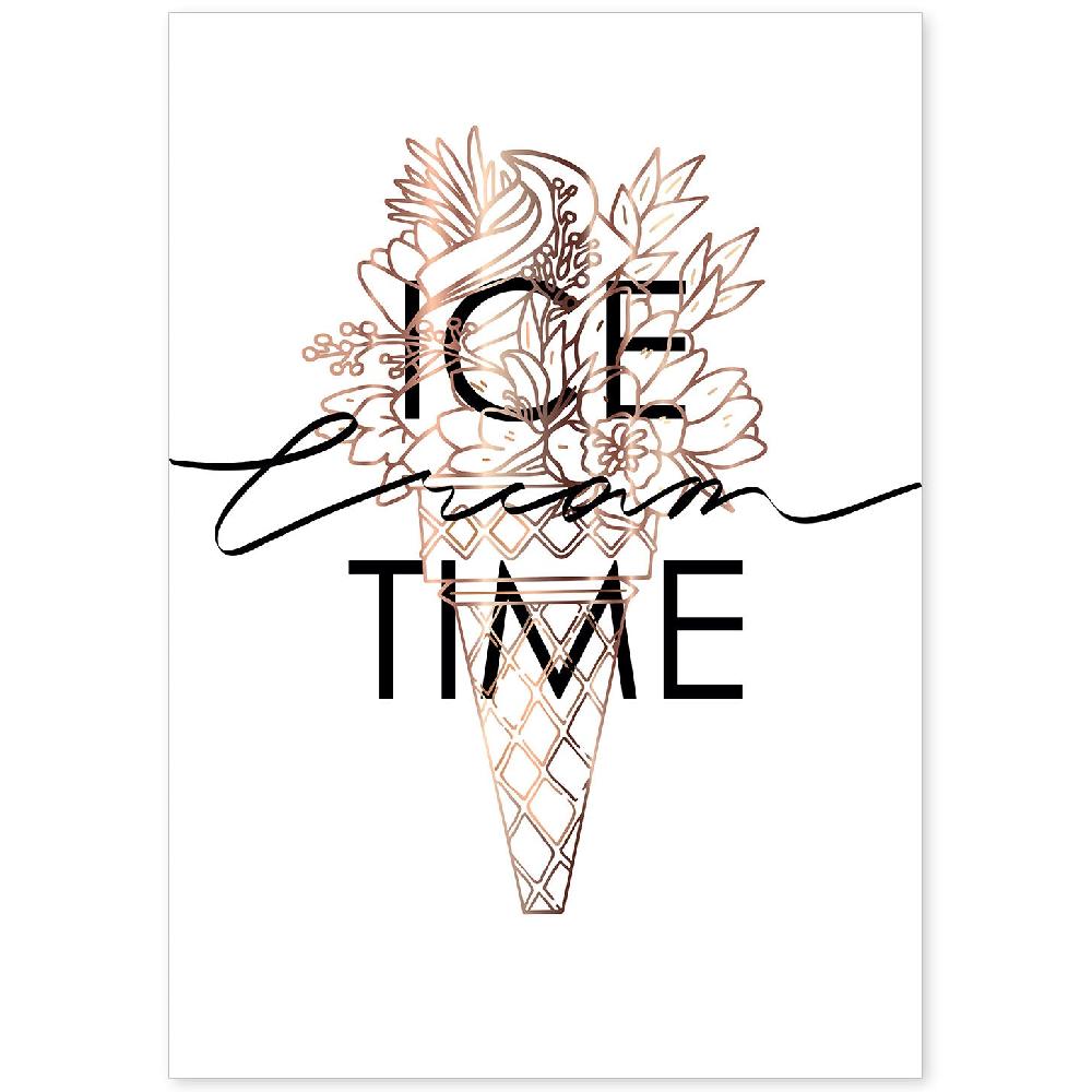 nacnic Lámina Ilustrada de Ice Cream Time con Mensajes Felices