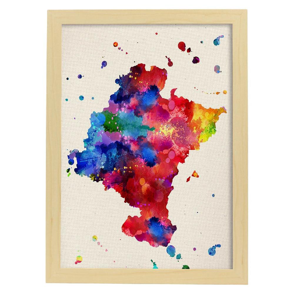 Nacnic Lámina Ilustrada De Navarra Y Mapa De España