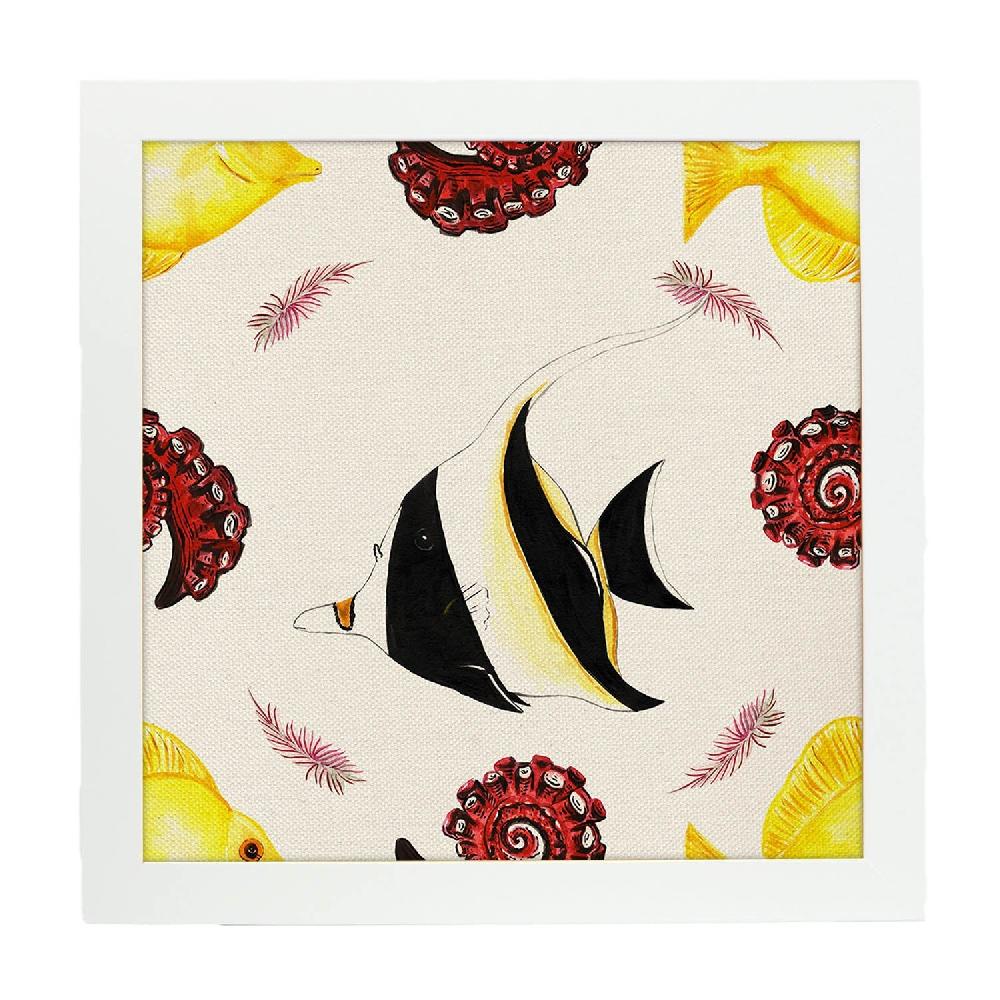 Nacnic Lámina Ilustrada De Peces Y Animales Marinos