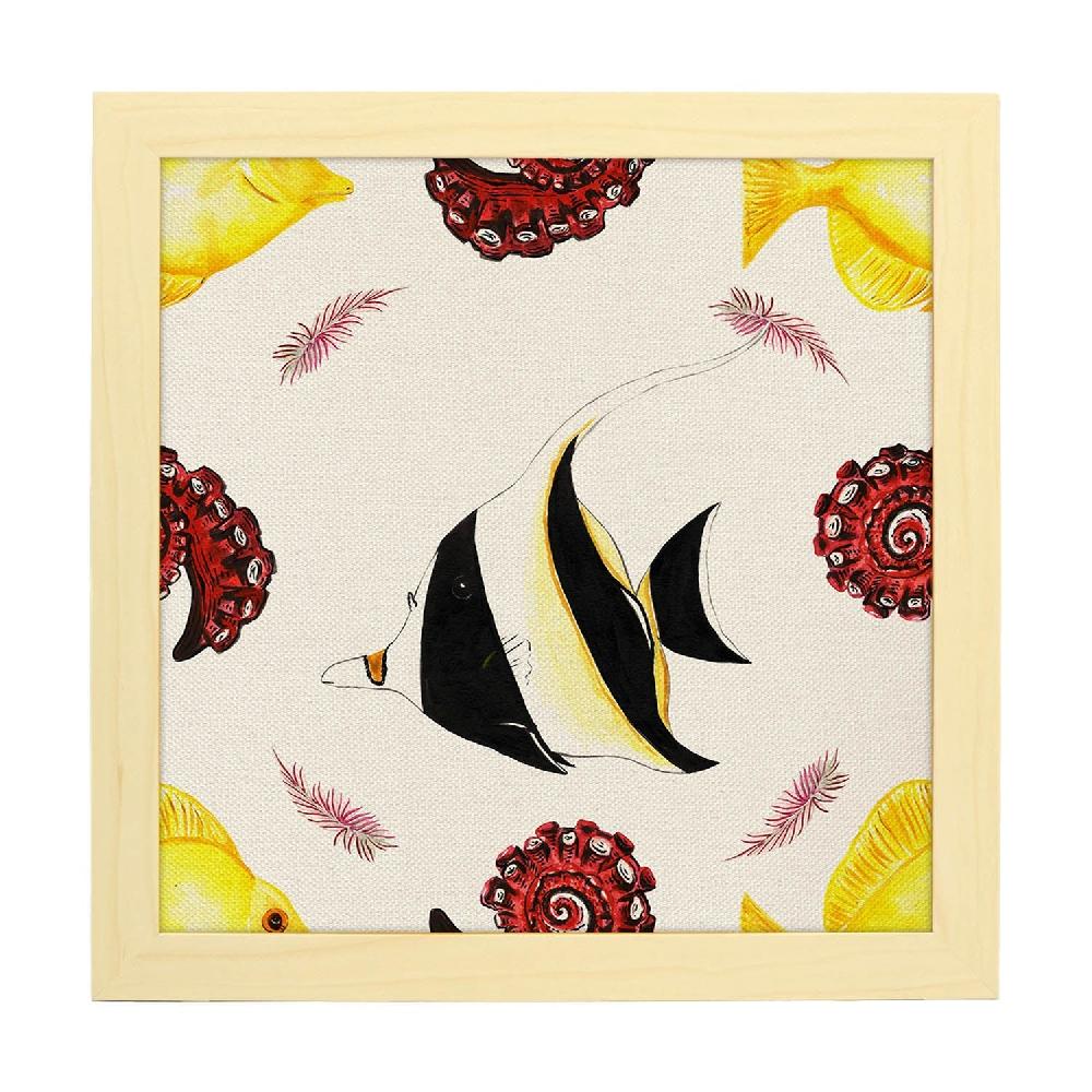 Nacnic Lámina Ilustrada De Peces Y Animales Marinos
