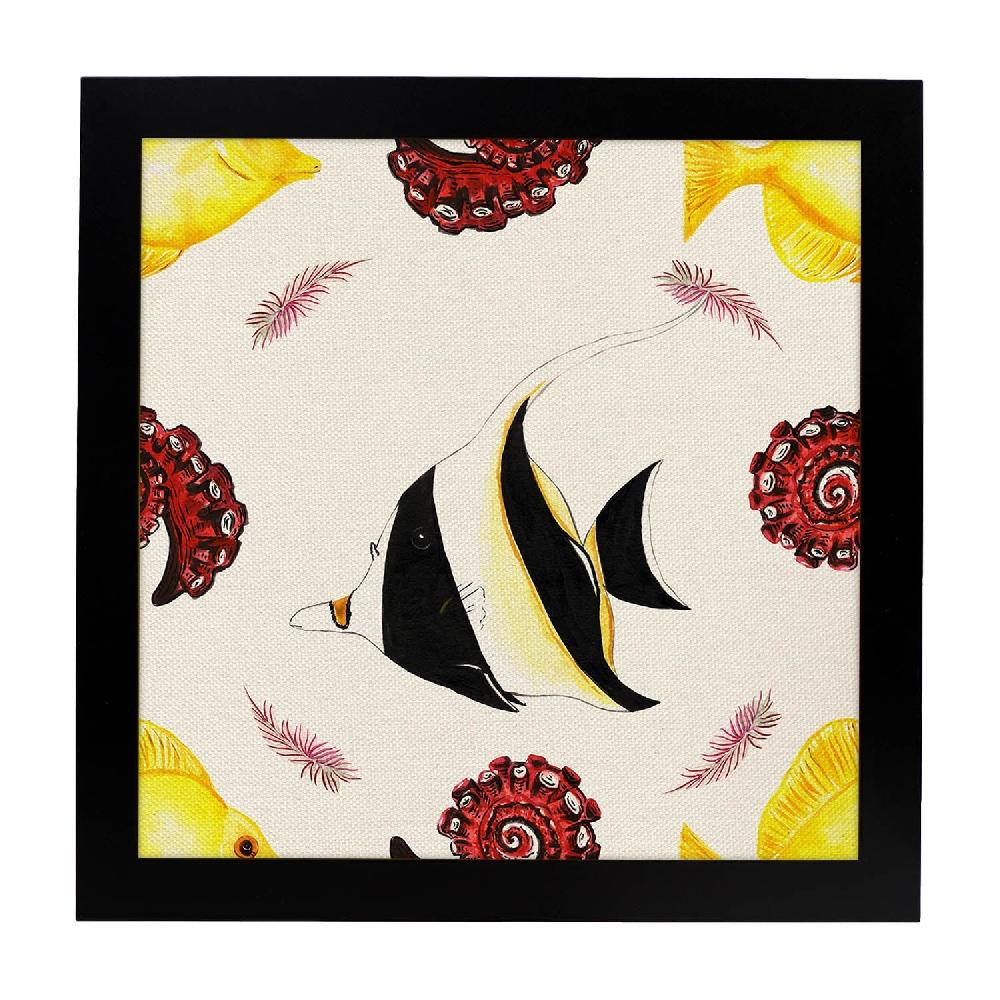 Nacnic Lámina Ilustrada De Peces Y Animales Marinos