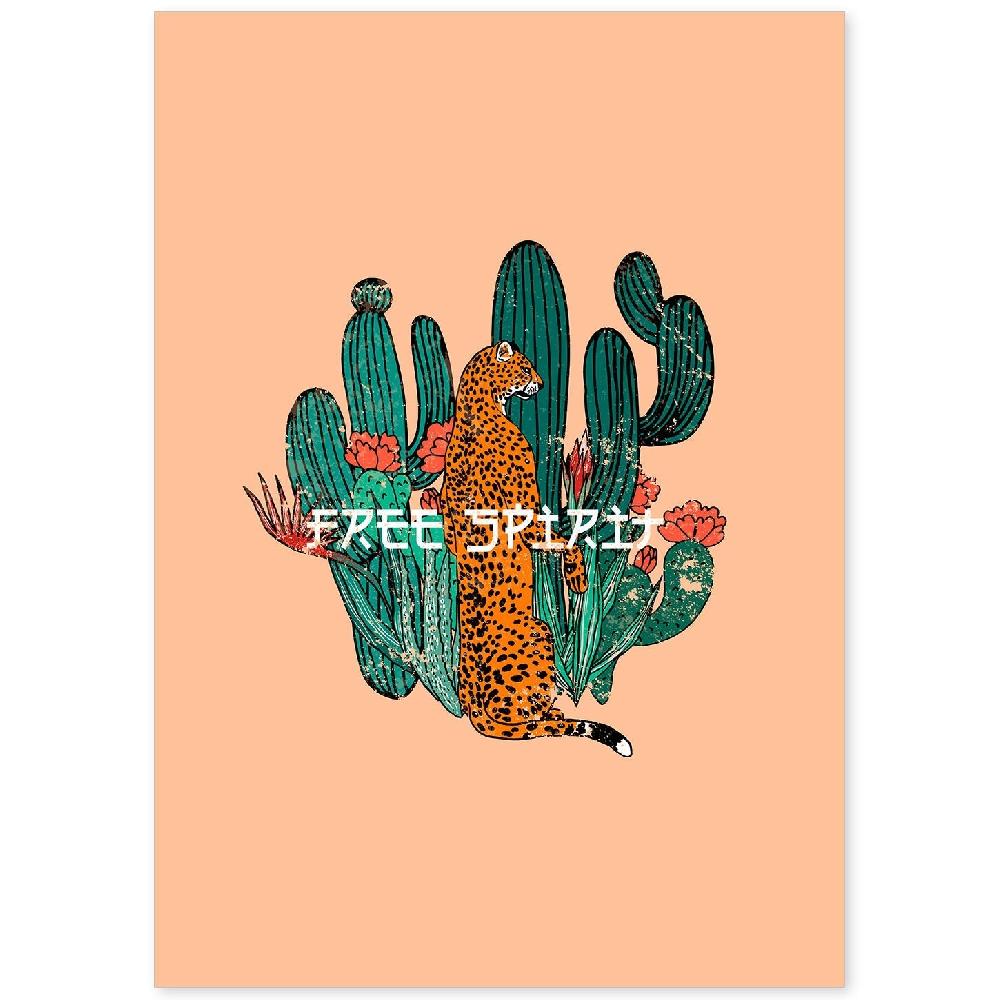nacnic Lámina Ilustrada 'Free Spirit' con Mensajes Felices