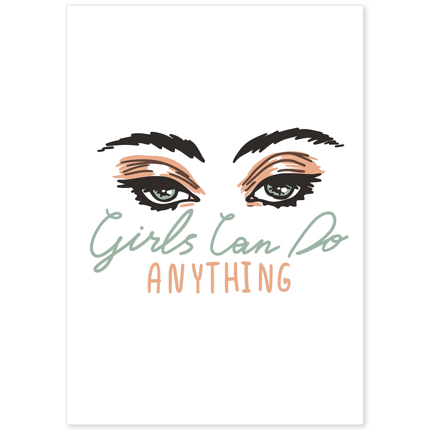 nacnic Lámina Ilustrada 'Girls Can Do Anything 2' con Mensajes Felices