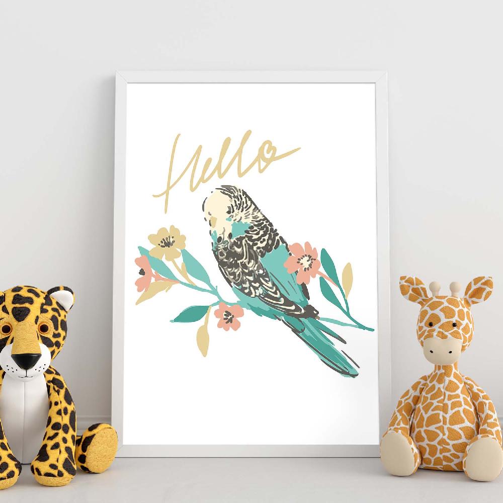 Nacnic Lámina Ilustrada 'Hello Birb' Con Mensajes Felices