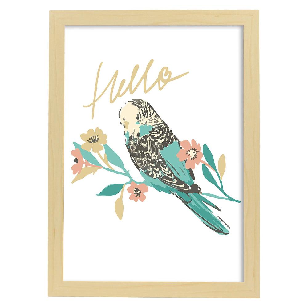 Nacnic Lámina Ilustrada 'Hello Birb' Con Mensajes Felices