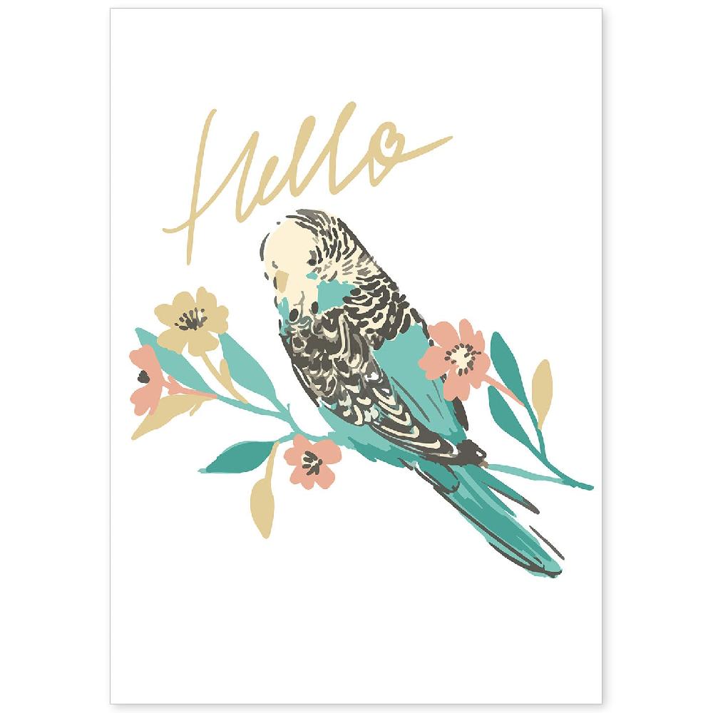 nacnic Lámina Ilustrada 'Hello Birb' con Mensajes Felices