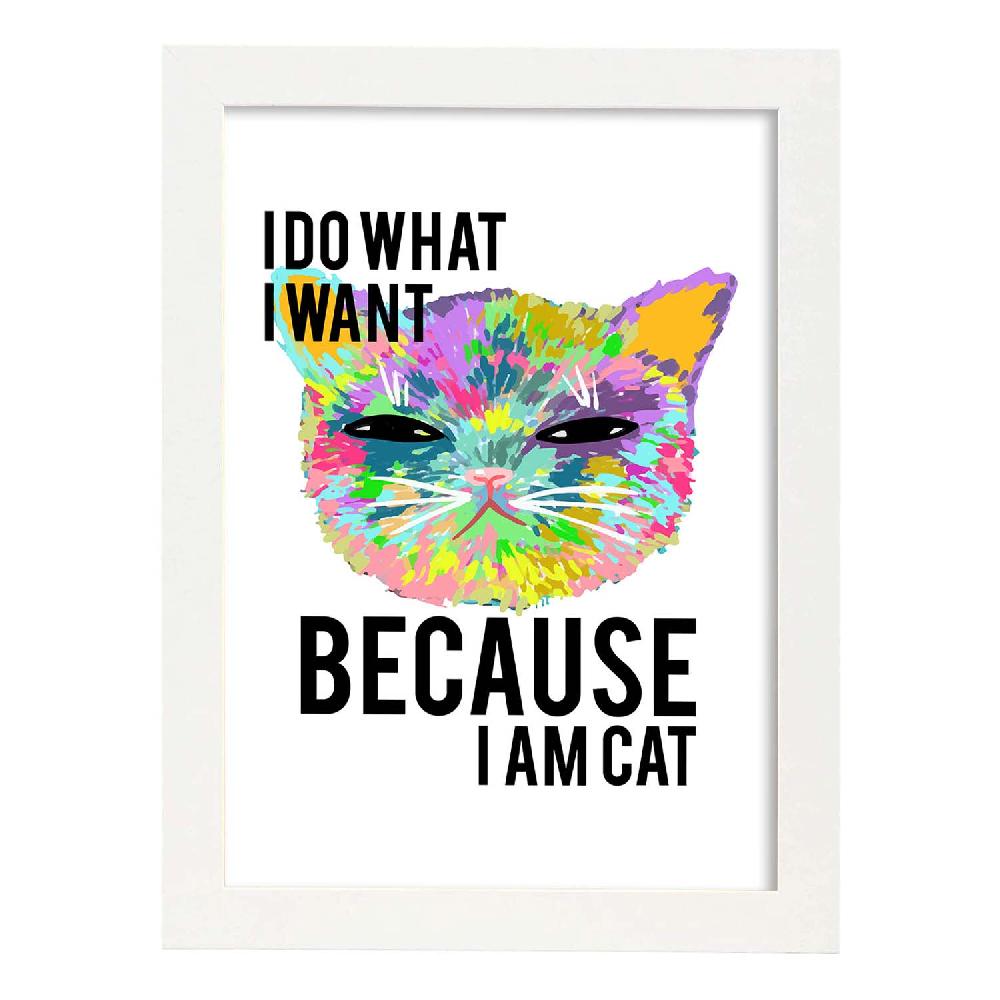 Nacnic Lámina Ilustrada 'I Am Cat' Con Mensajes Felices
