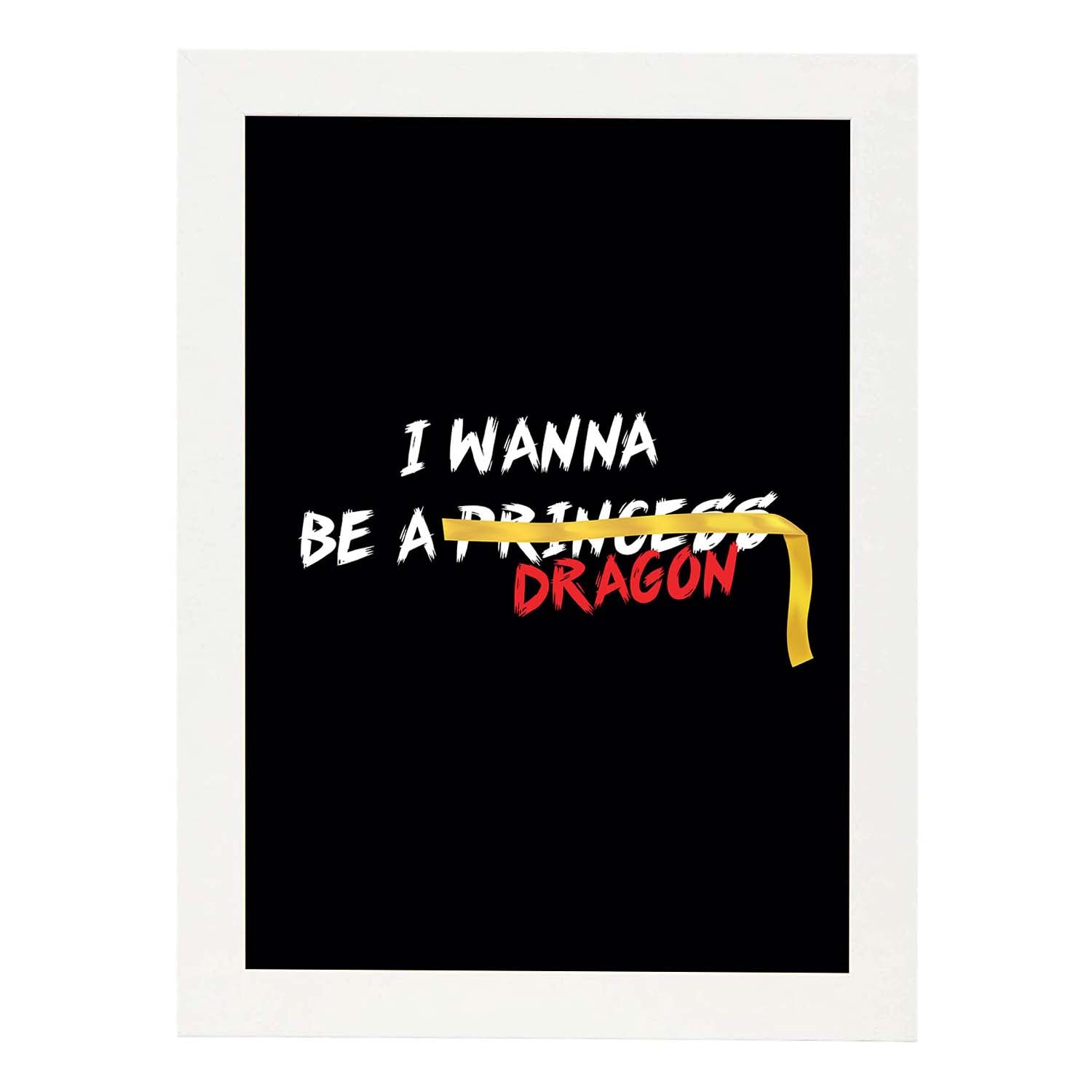 Nacnic Lámina Ilustrada 'I Wanna Be A Dragon' Con Mensajes Felices
