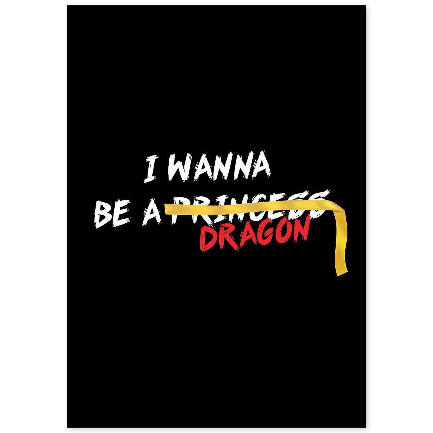 nacnic Lámina Ilustrada 'I Wanna Be A Dragon' con Mensajes Felices