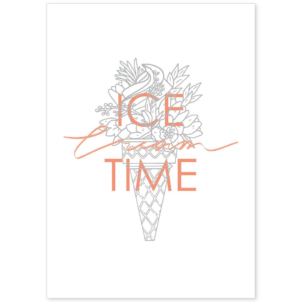 nacnic Lámina Ilustrada 'Ice Time' con Mensajes Felices