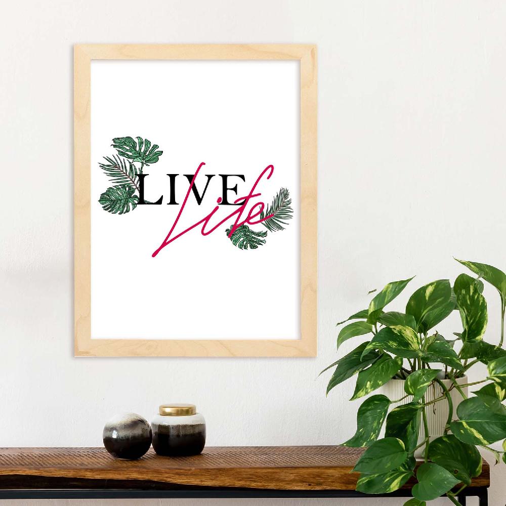 Nacnic Lámina Ilustrada 'Live Life' Con Mensajes Felices