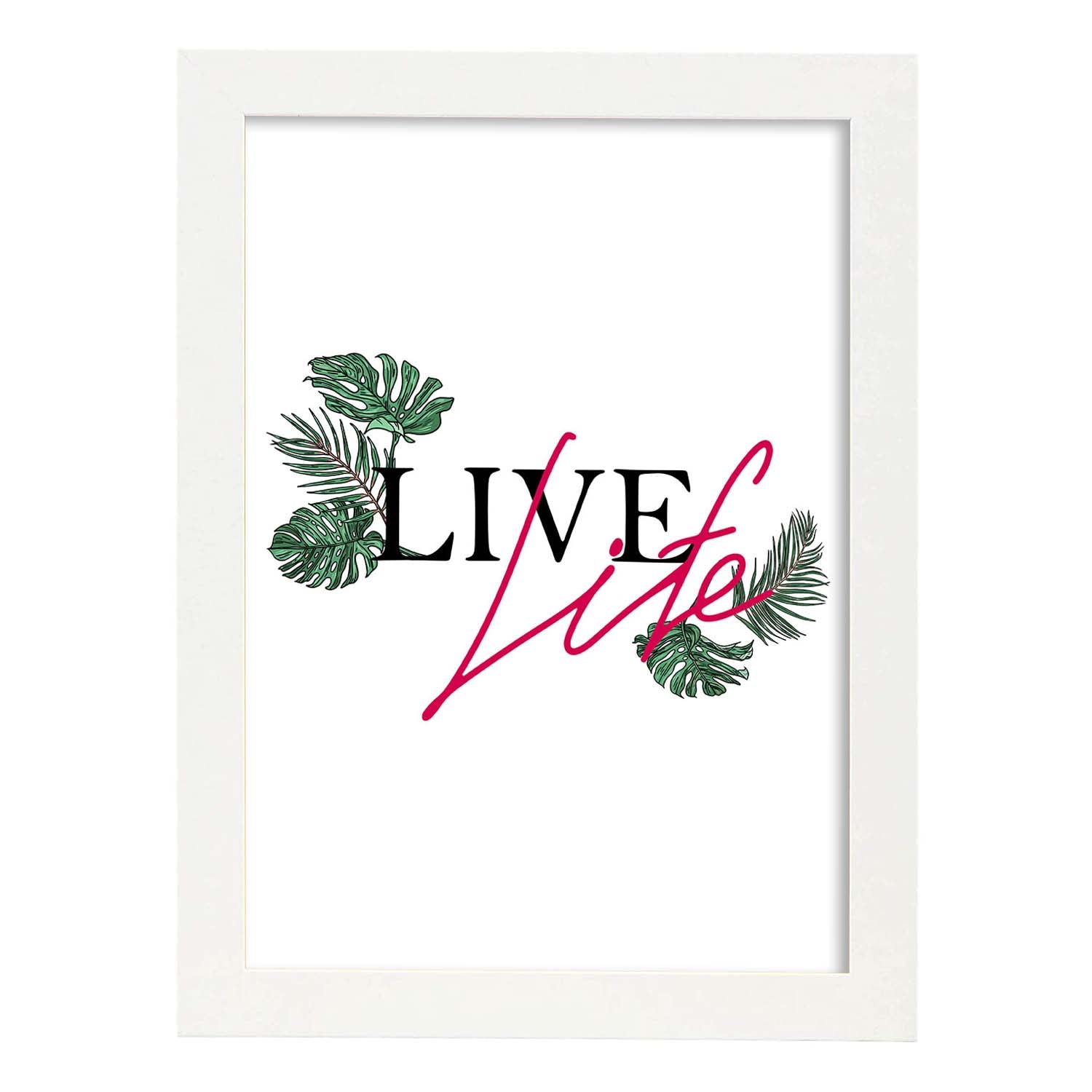 Nacnic Lámina Ilustrada 'Live Life' Con Mensajes Felices