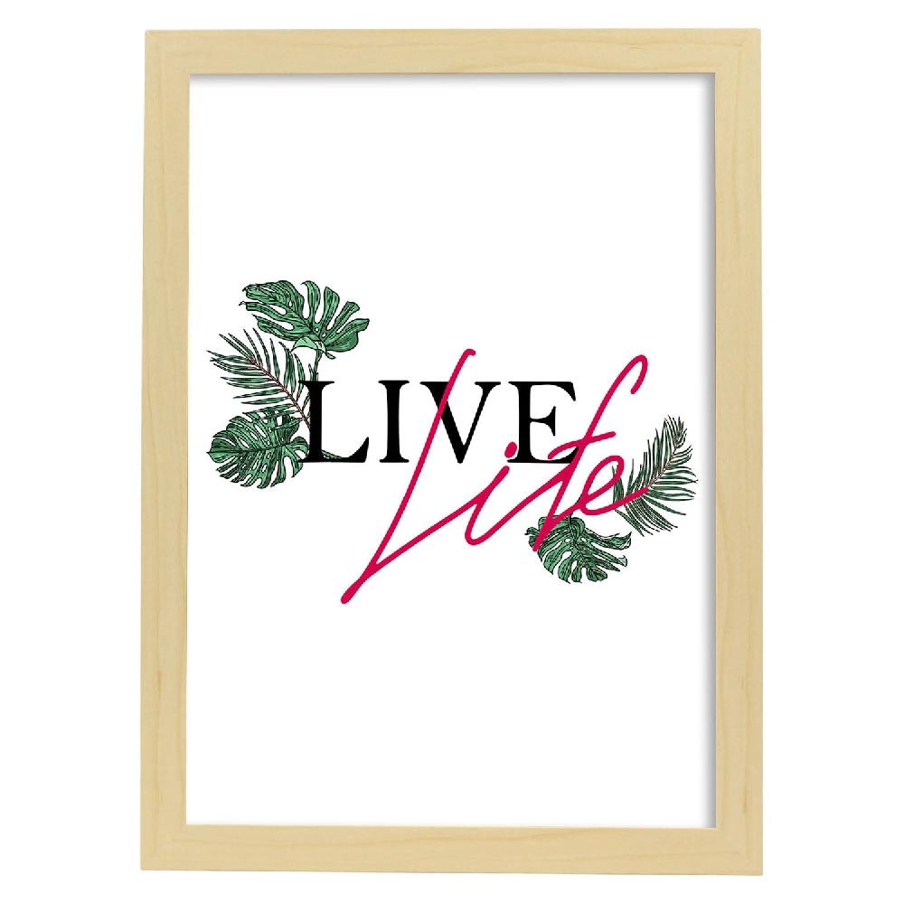 Nacnic Lámina Ilustrada 'Live Life' Con Mensajes Felices