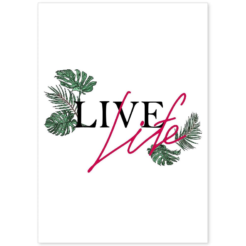 nacnic Lámina Ilustrada 'Live Life' con Mensajes Felices
