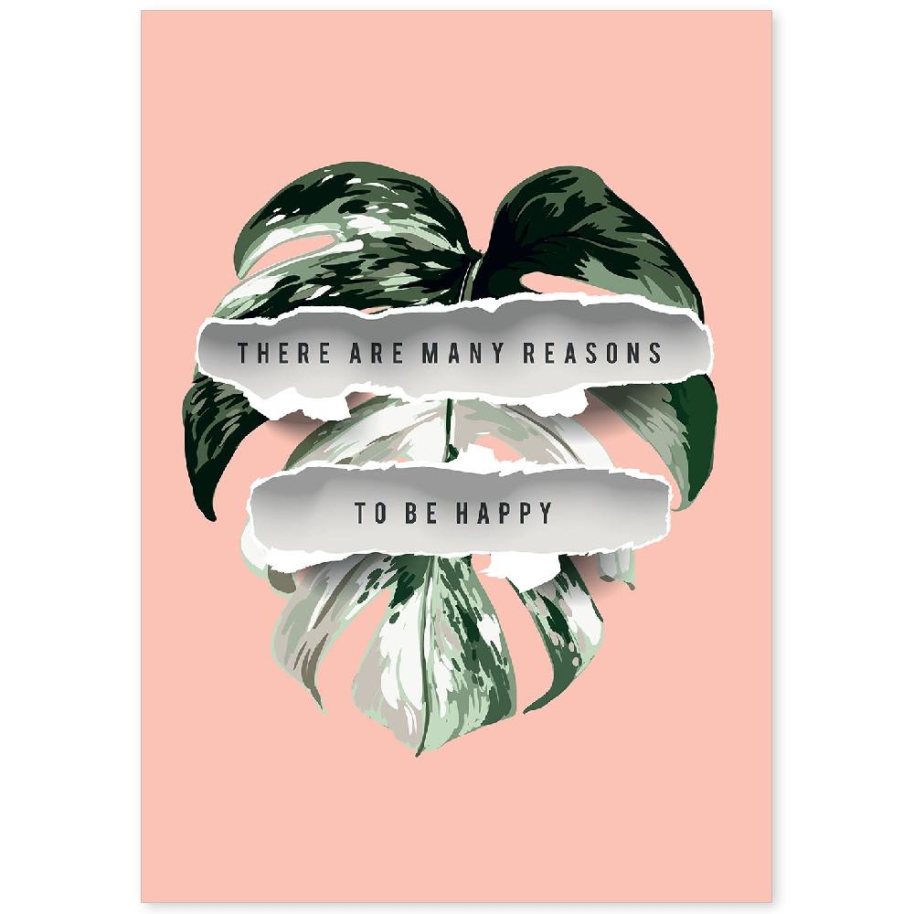 nacnic Lámina Ilustrada 'Reasons To Be Happy' con Mensajes Felices
