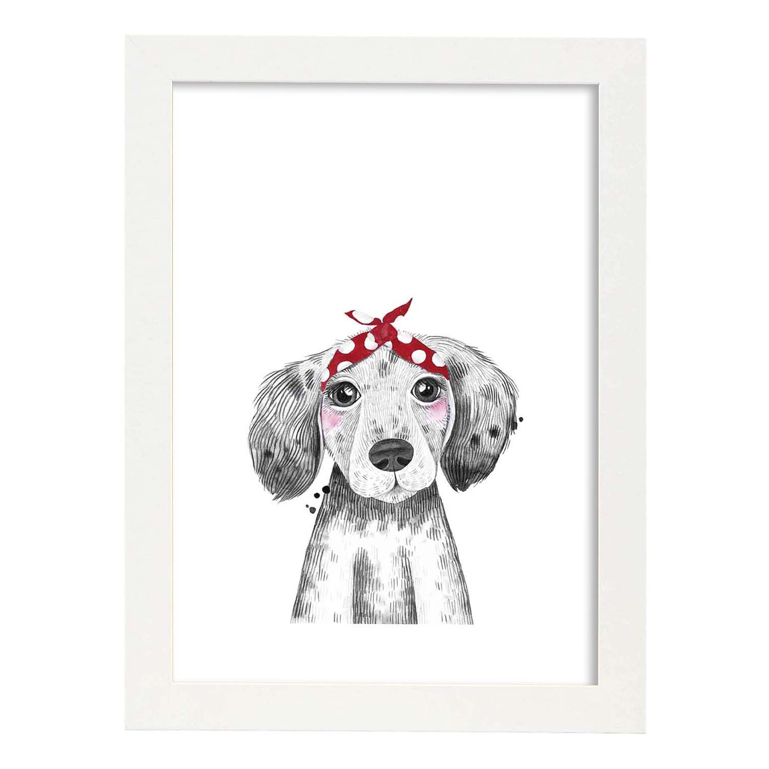 Nacnic Lámina Infantil De Perro Bebé Con Pañuelo Rojo