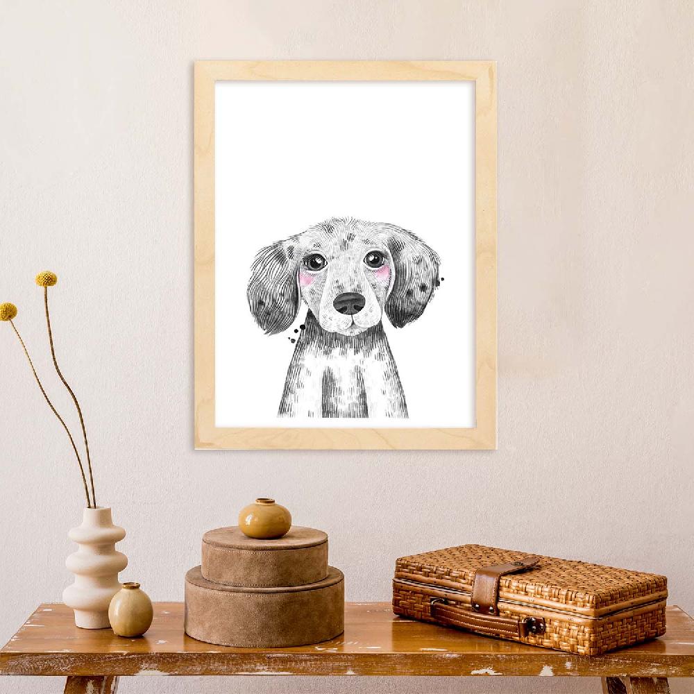 Nacnic Lámina Infantil De Perro Bebé En Blanco Y Negro