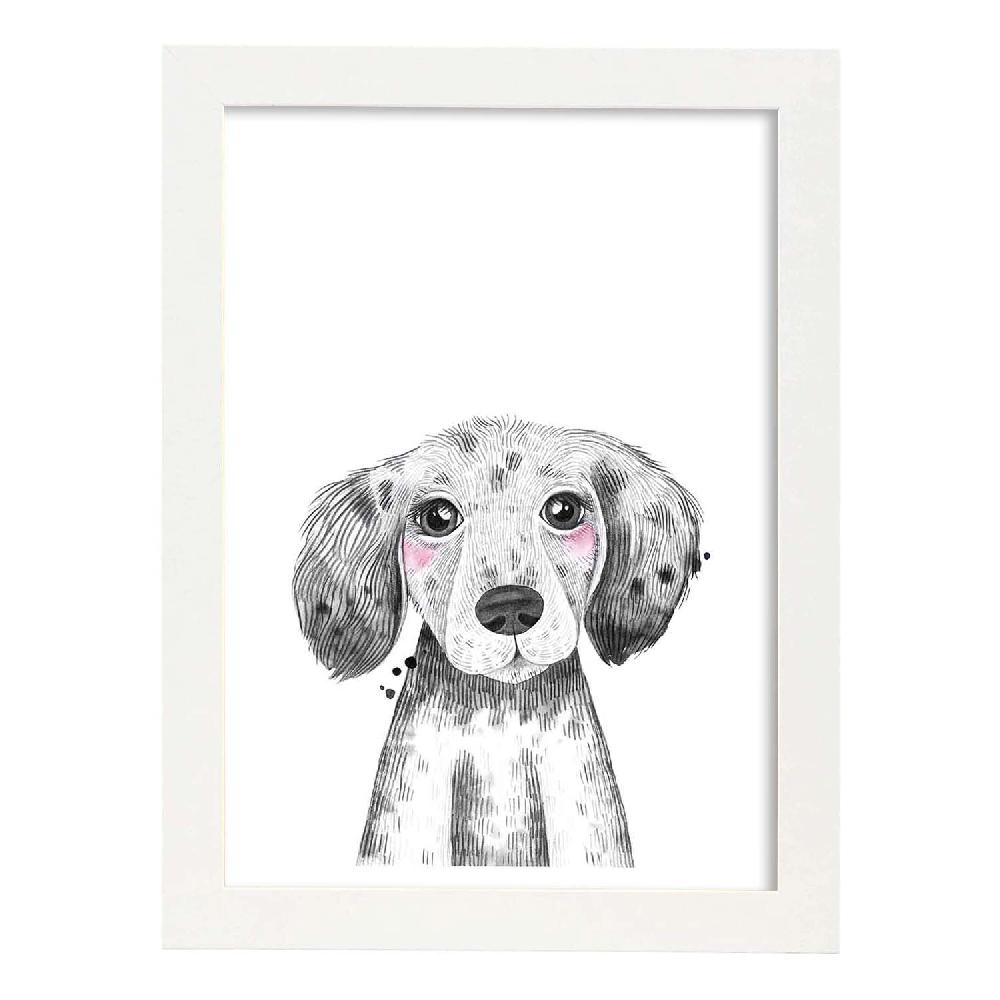 Nacnic Lámina Infantil De Perro Bebé En Blanco Y Negro