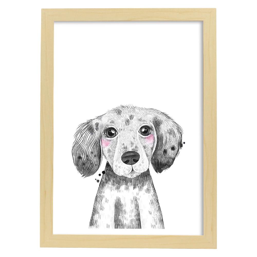 Nacnic Lámina Infantil De Perro Bebé En Blanco Y Negro