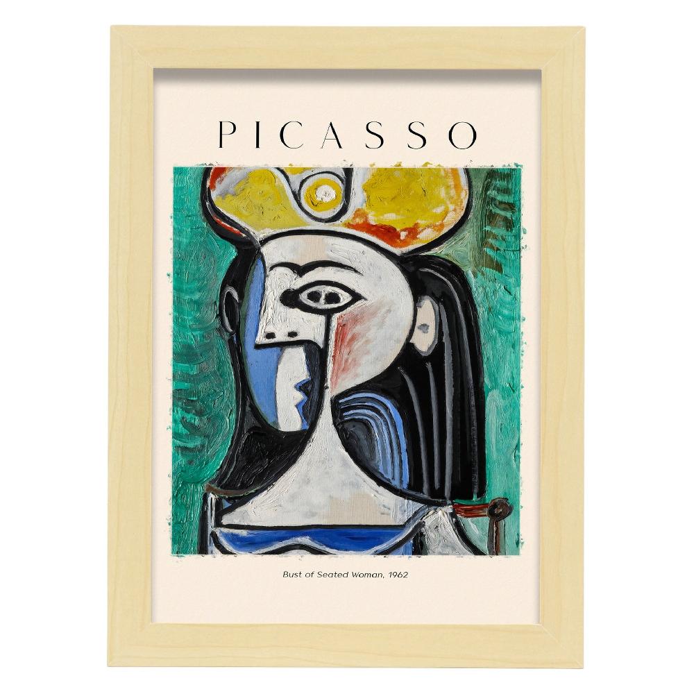 Nacnic Lámina Inspirada En Picasso De Busto De Mujer Sentada