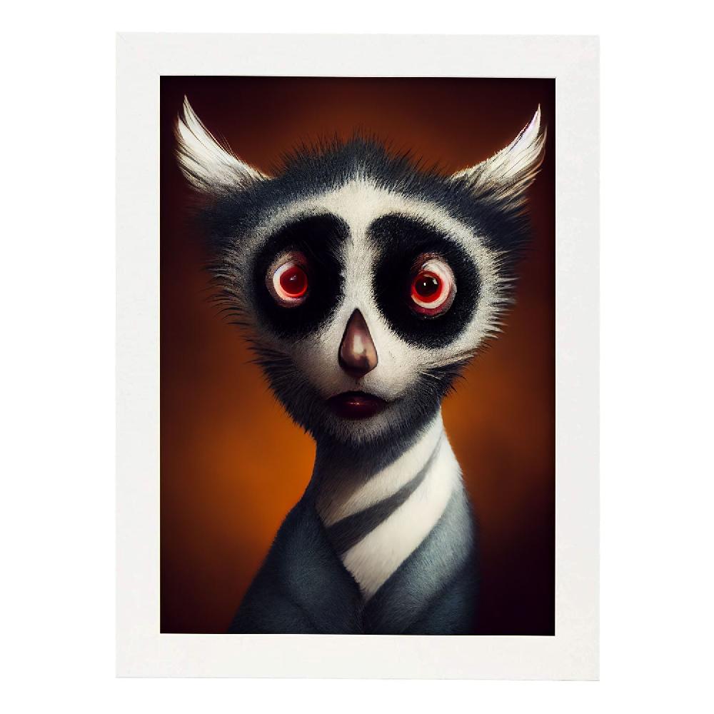 Nacnic Lámina Lemur Decidido Estilo T. Burton De Nacnic
