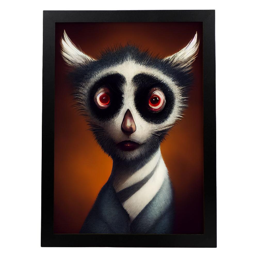 nacnic Lámina Lemur Decidido estilo T. Burton de Nacnic