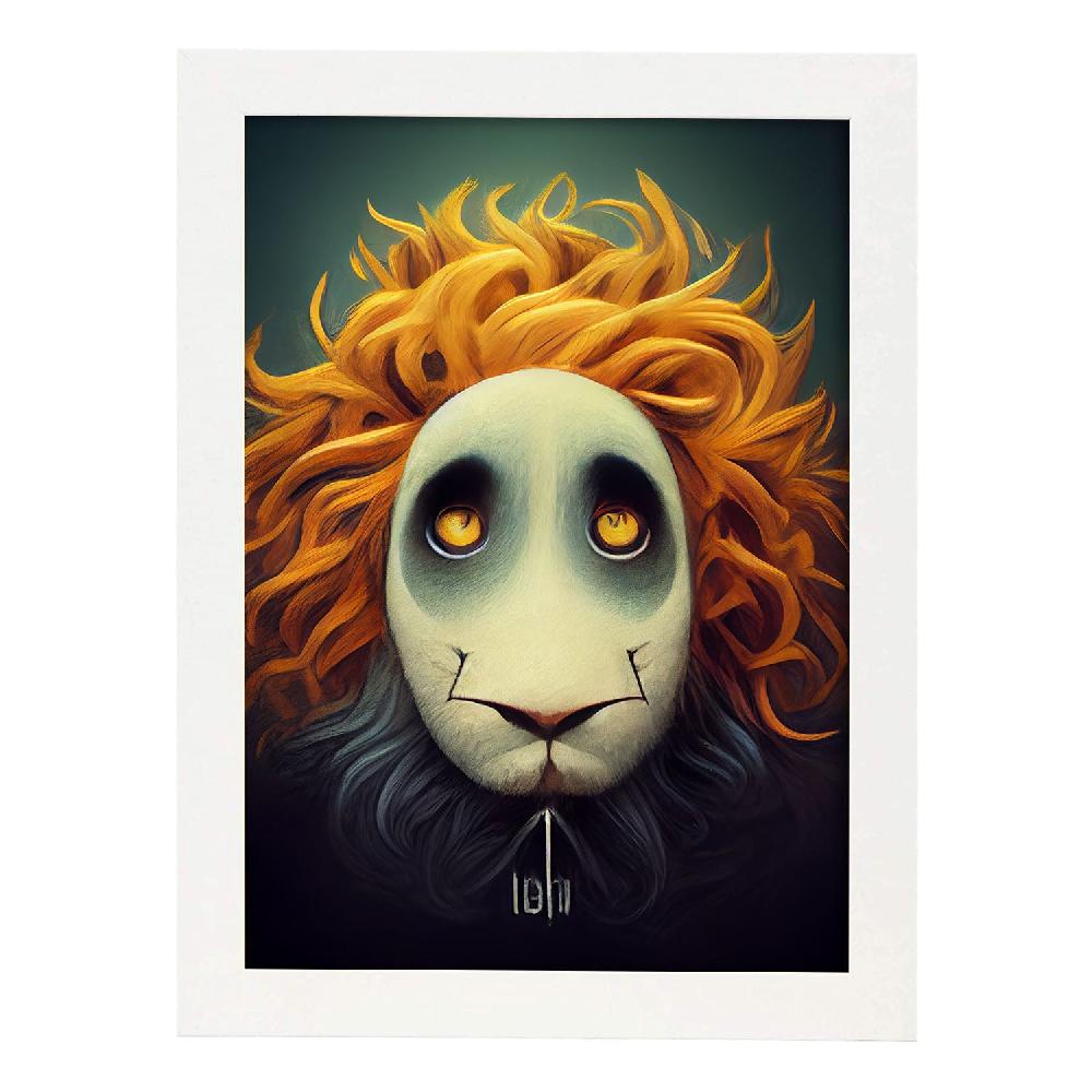 Nacnic Lámina León Tolerante Estilo T. Burton De Nacnic