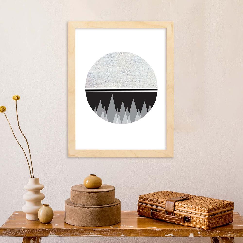 Nacnic Lámina Luna Y Montaña 2 Con Dibujo Nórdico De Círculos